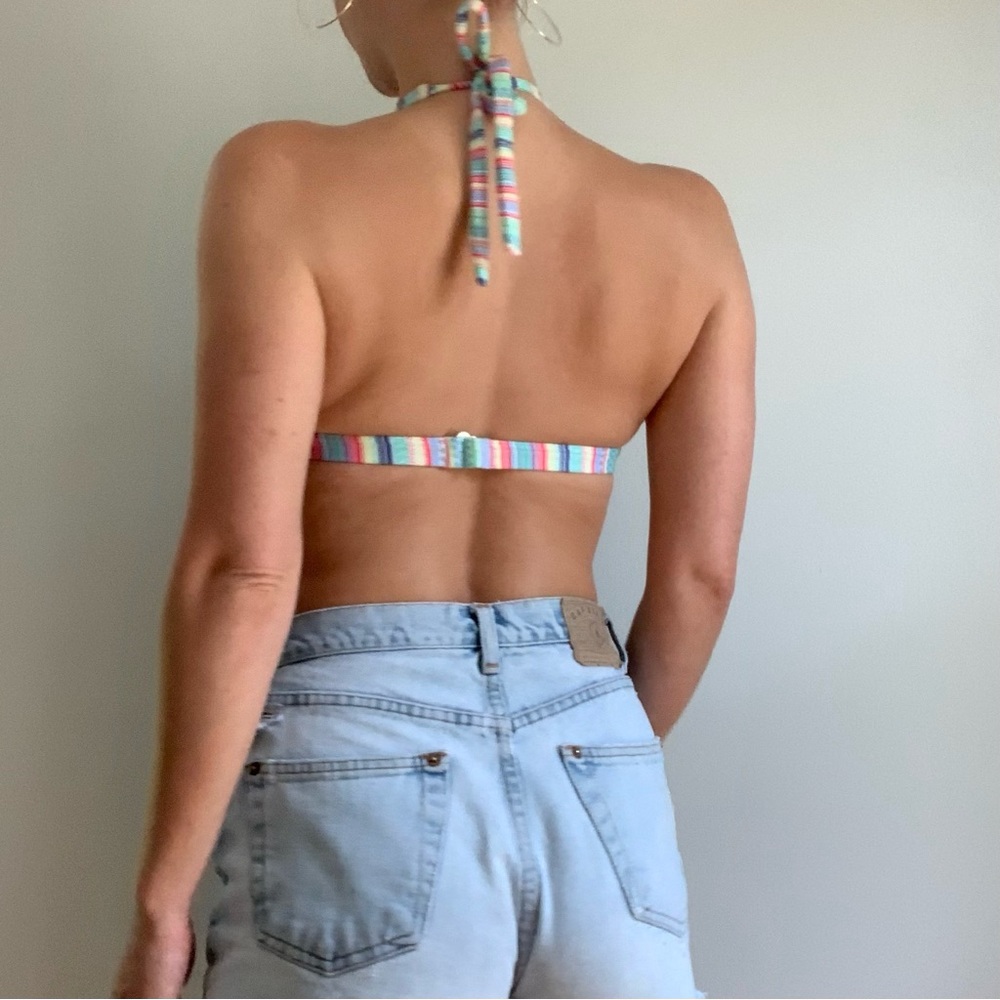 Roxy Multi Colored Striped Bikini Top - image 8